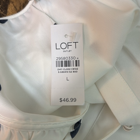 LOFT L polka dot sleeveless blouse top - Picture 6 of 6